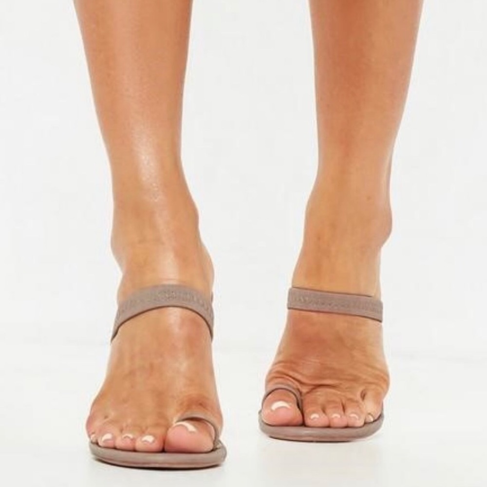 Nude Toe Post Clear Heel